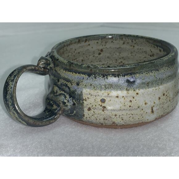 2 Mugs Studio Art Pottery Marked J.P.G. Hand Thrown Abstract Design Stoneware - Picture 3 of 14